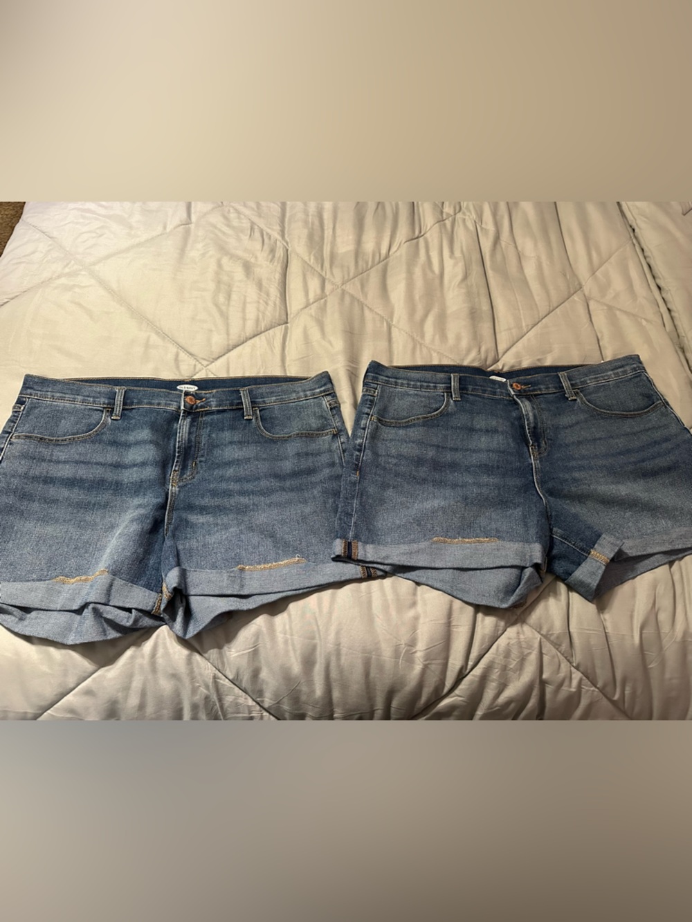 Old Navy Blue Denim Rolled Hem Shorts - 16 (Lot of 2)